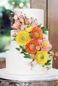 cake with wildflowers