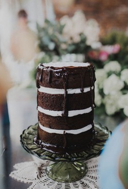 naked chocolate ganache cake