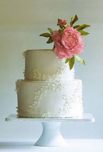 lacy wedding cake with flower