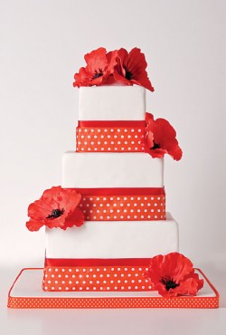 red polka dot cake