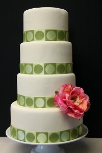 green and white cake